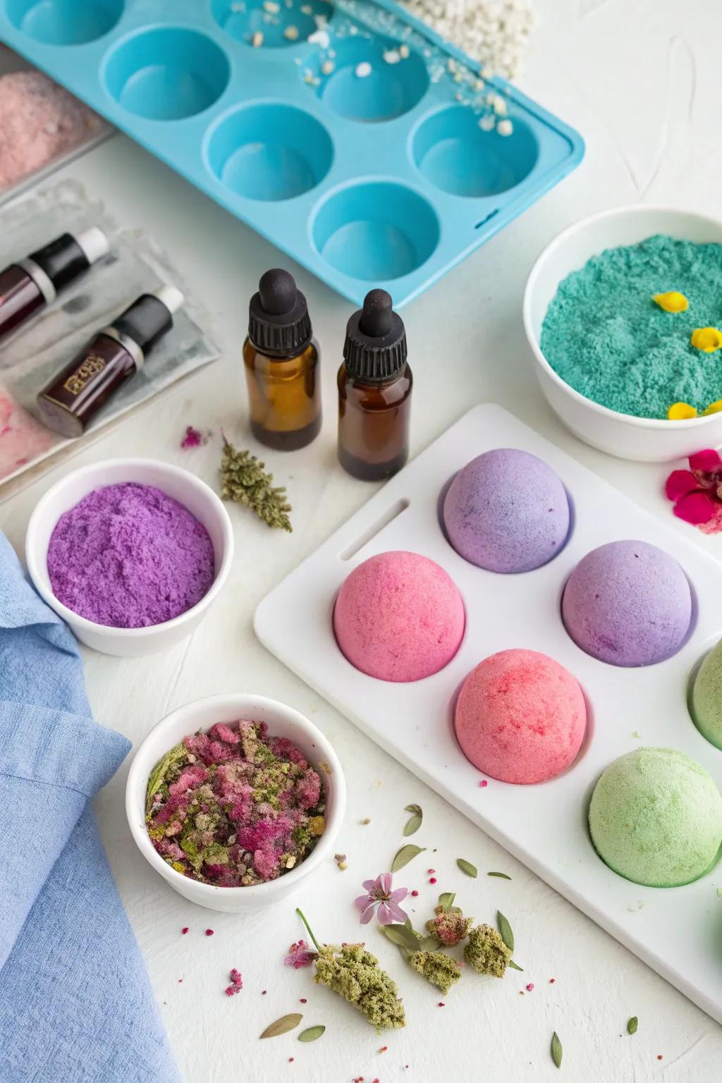 Produce your own bath tablets for a delightful and fragrant takeaway gift.