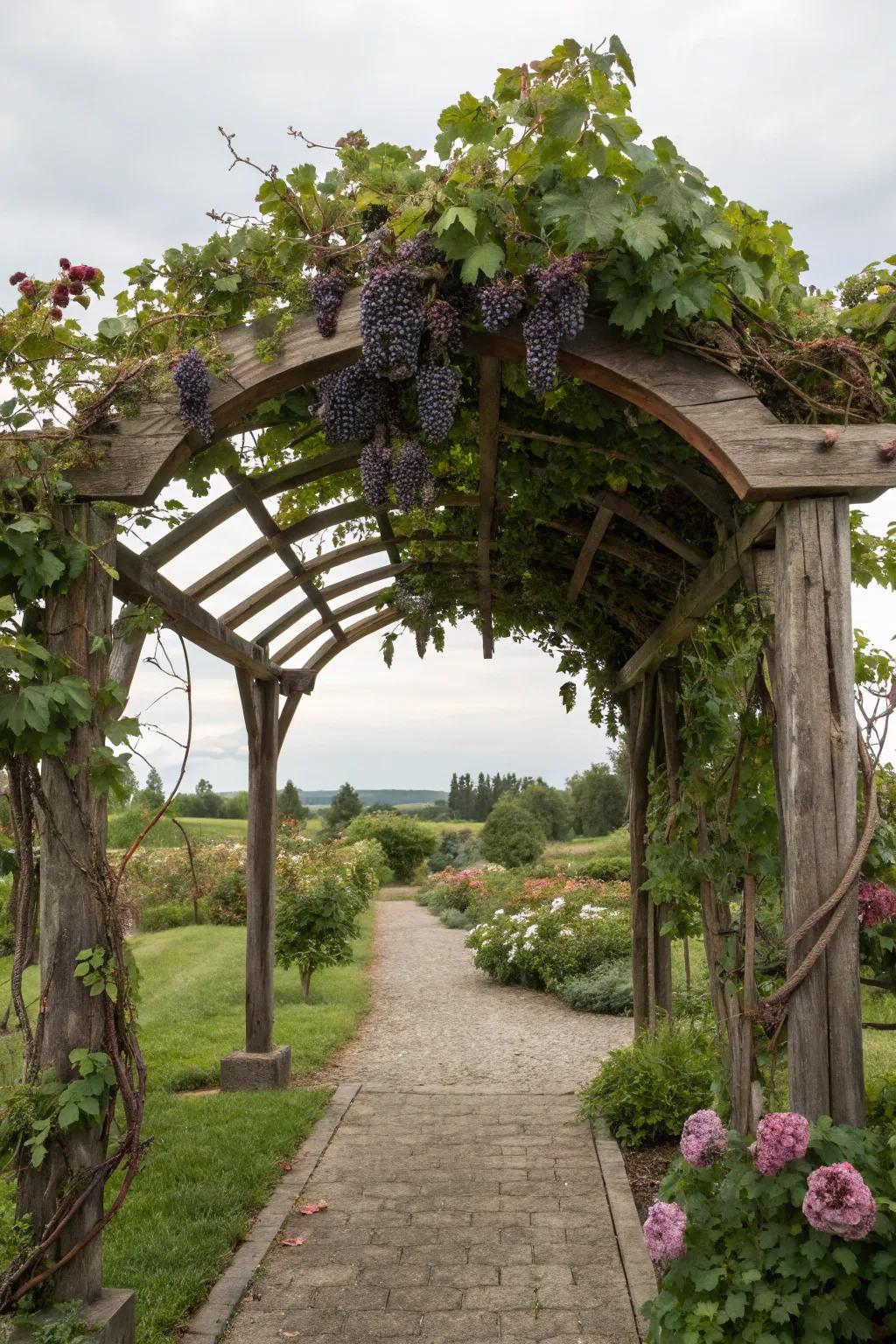 A down-to-earth archway trellis adds whimsy and utility to your garden.