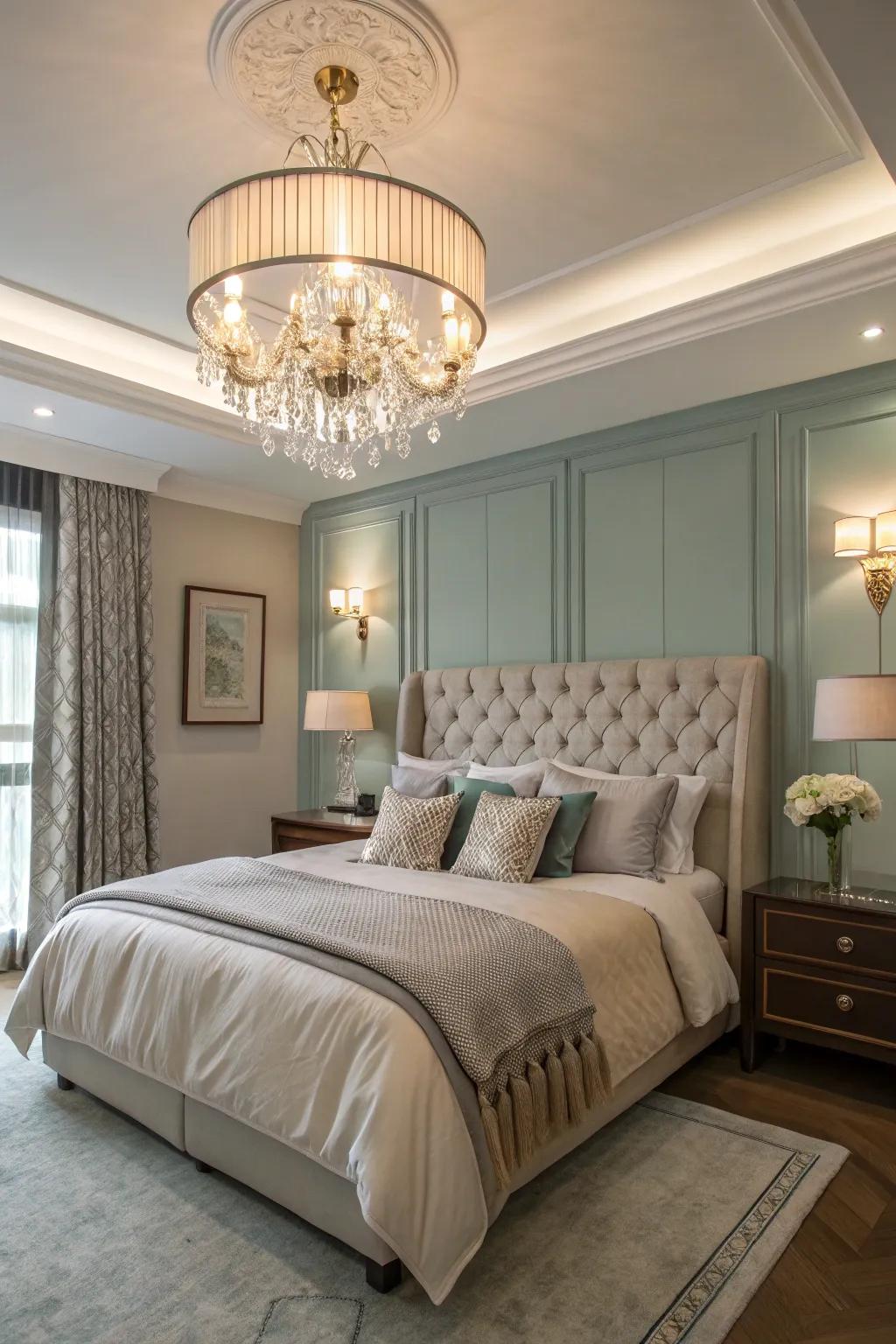 Refined illumination incorporates an element of charm to the guest area.