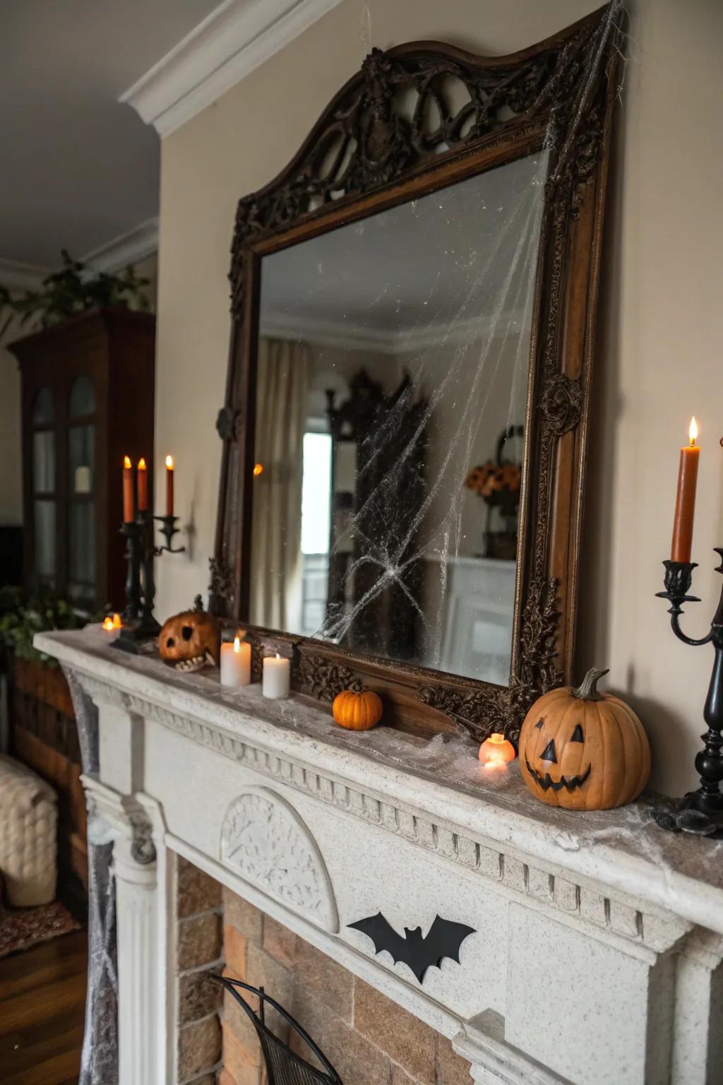 A haunted reflection that amplifies the Halloween enchantment.