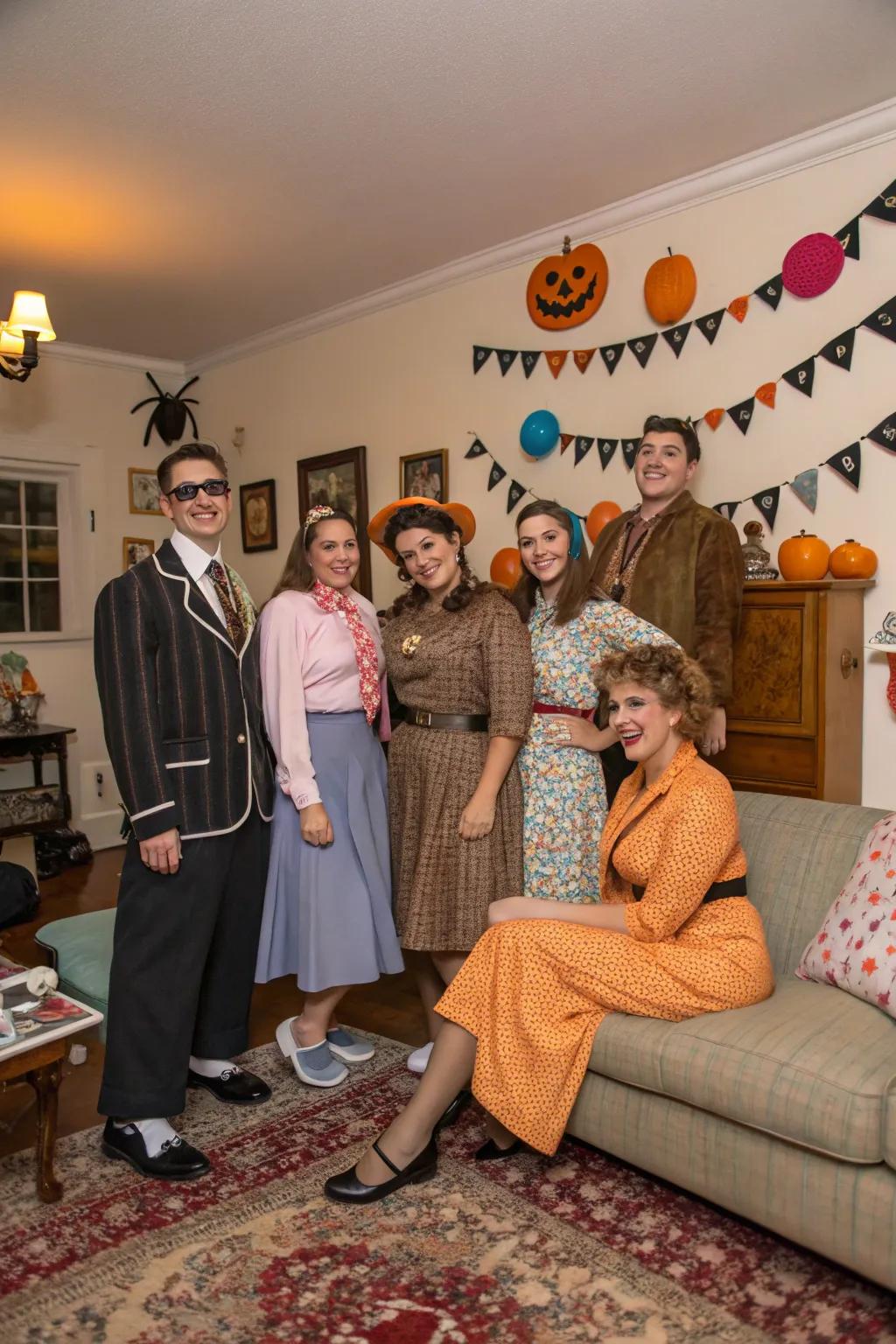 Journey back in time with a nostalgic-themed dress-up affair.