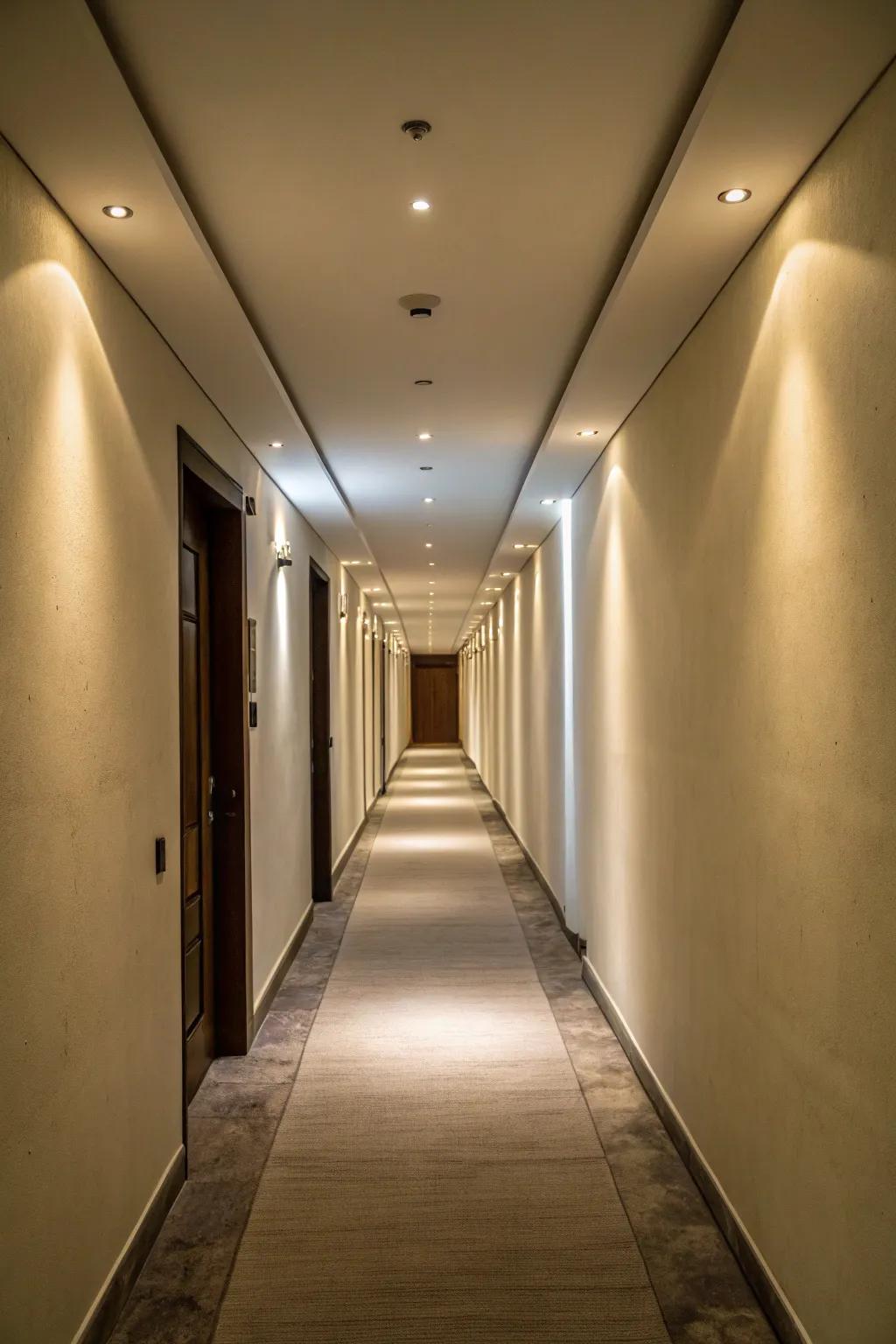 Placed radiance provides a tidy and vibrant impression for constricted corridors.