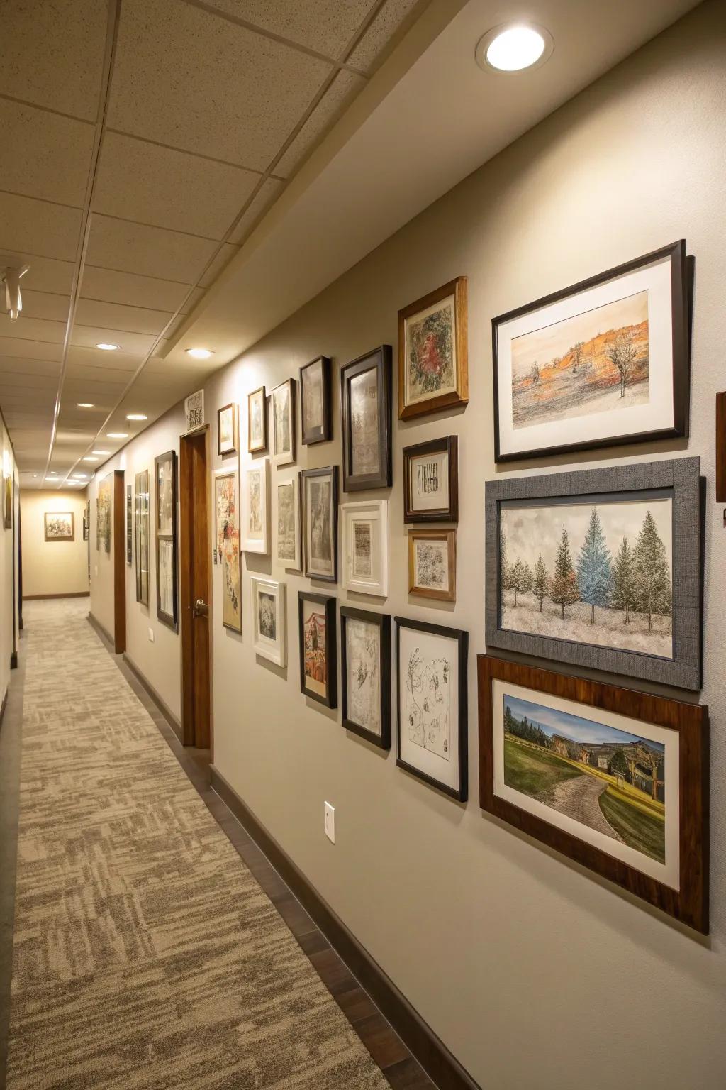 An artistic display can convert your entrance hall into a personalized artistic sanctuary.