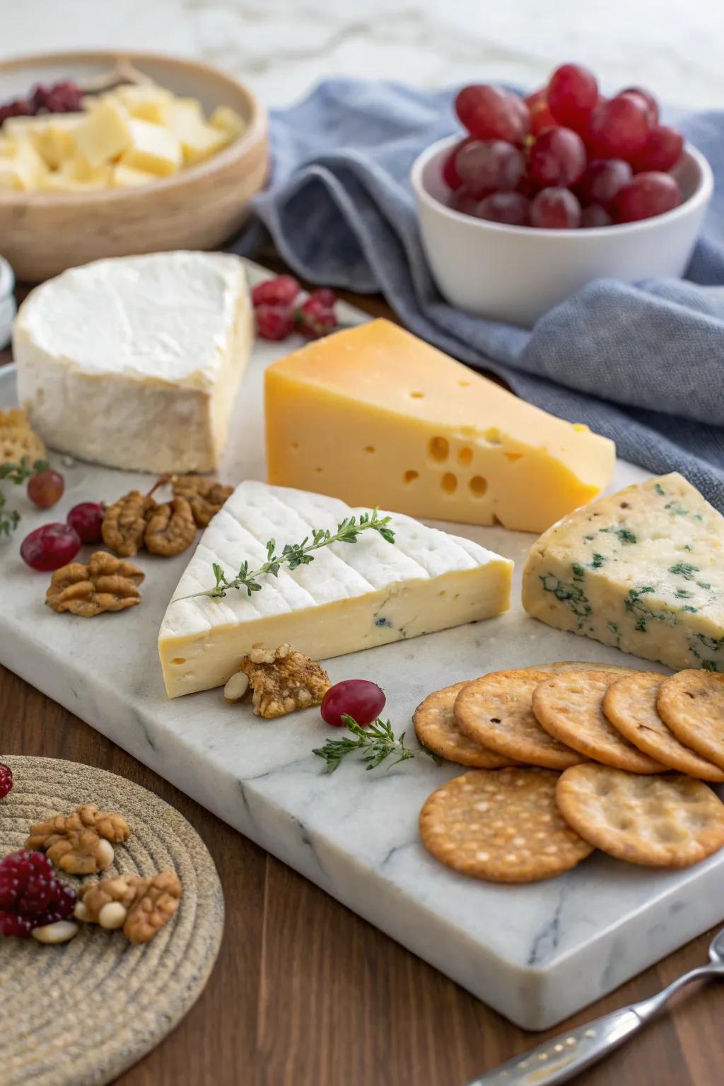 A refined selection of exclusive cheeses.