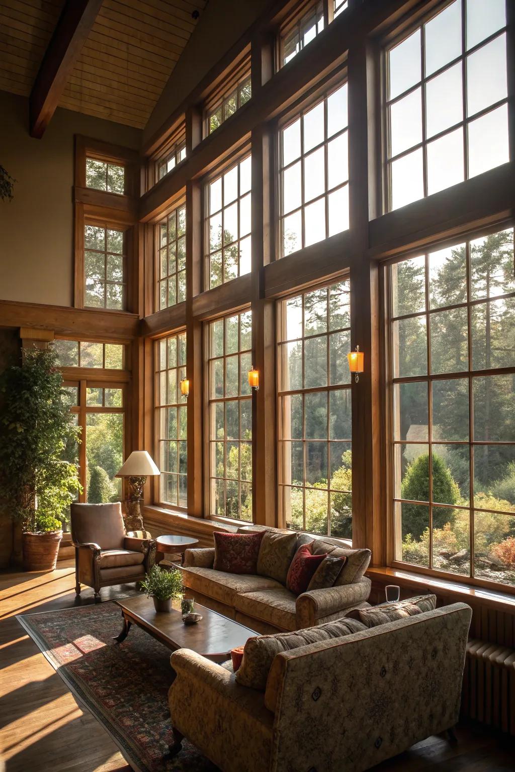 Sunlight pouring into a beautifully appointed space.