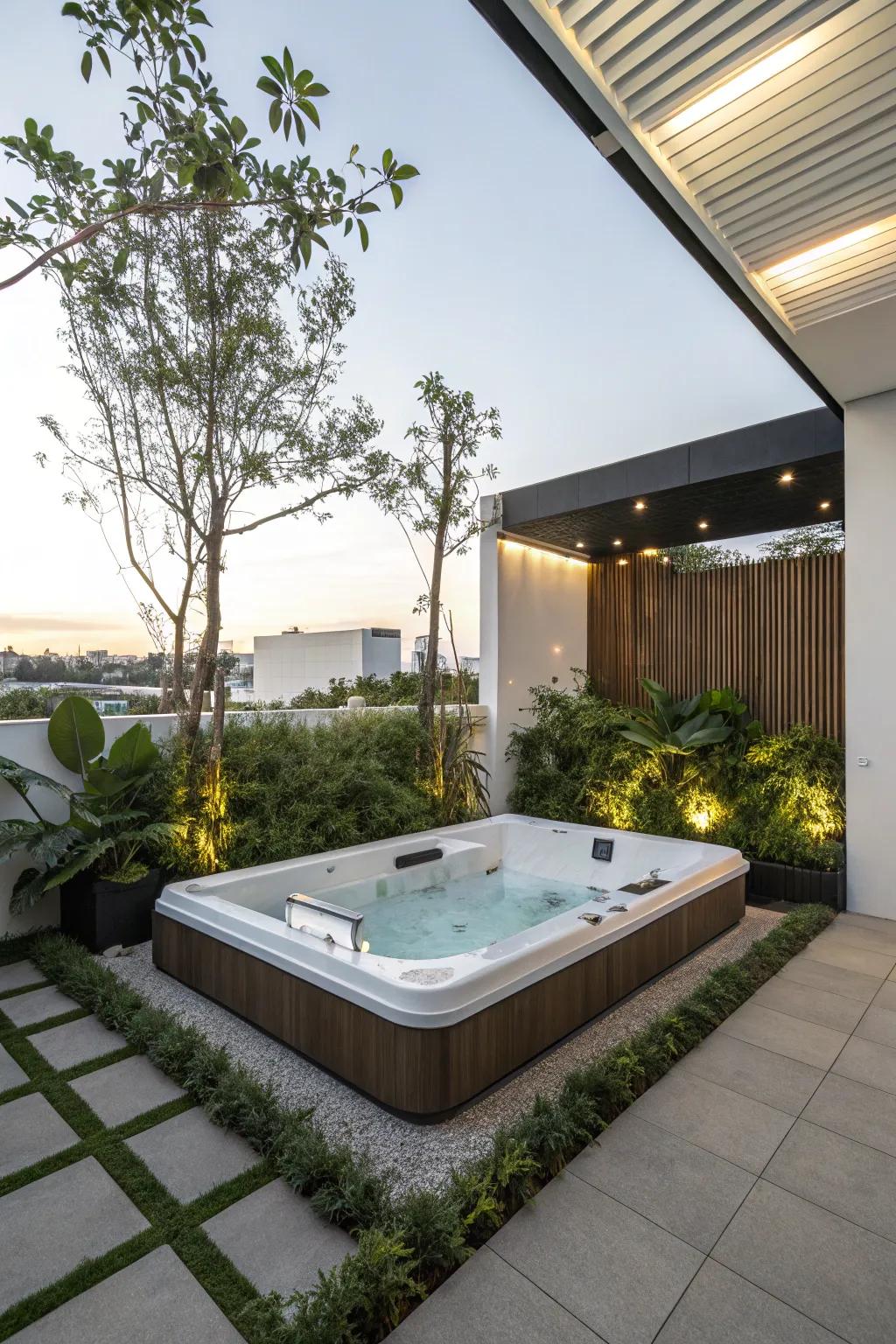 A contemporary spa featuring minimalist design for a streamlined presentation.