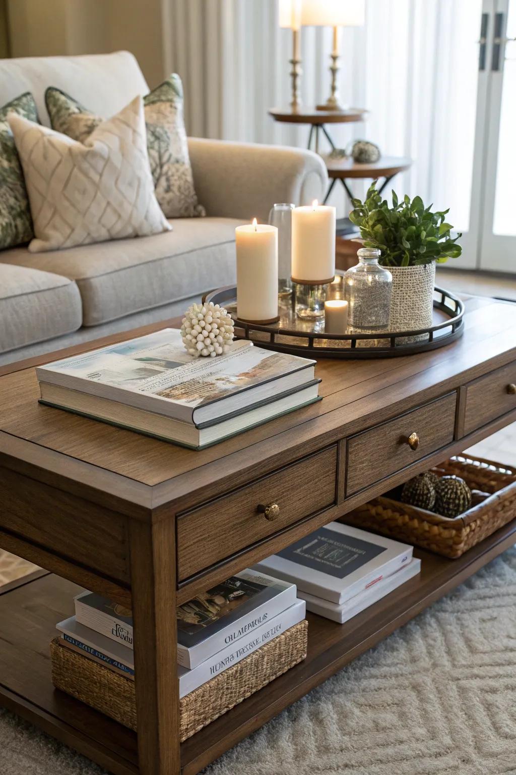 Decide on operational furniture items that complement your decor while furnishing utility.