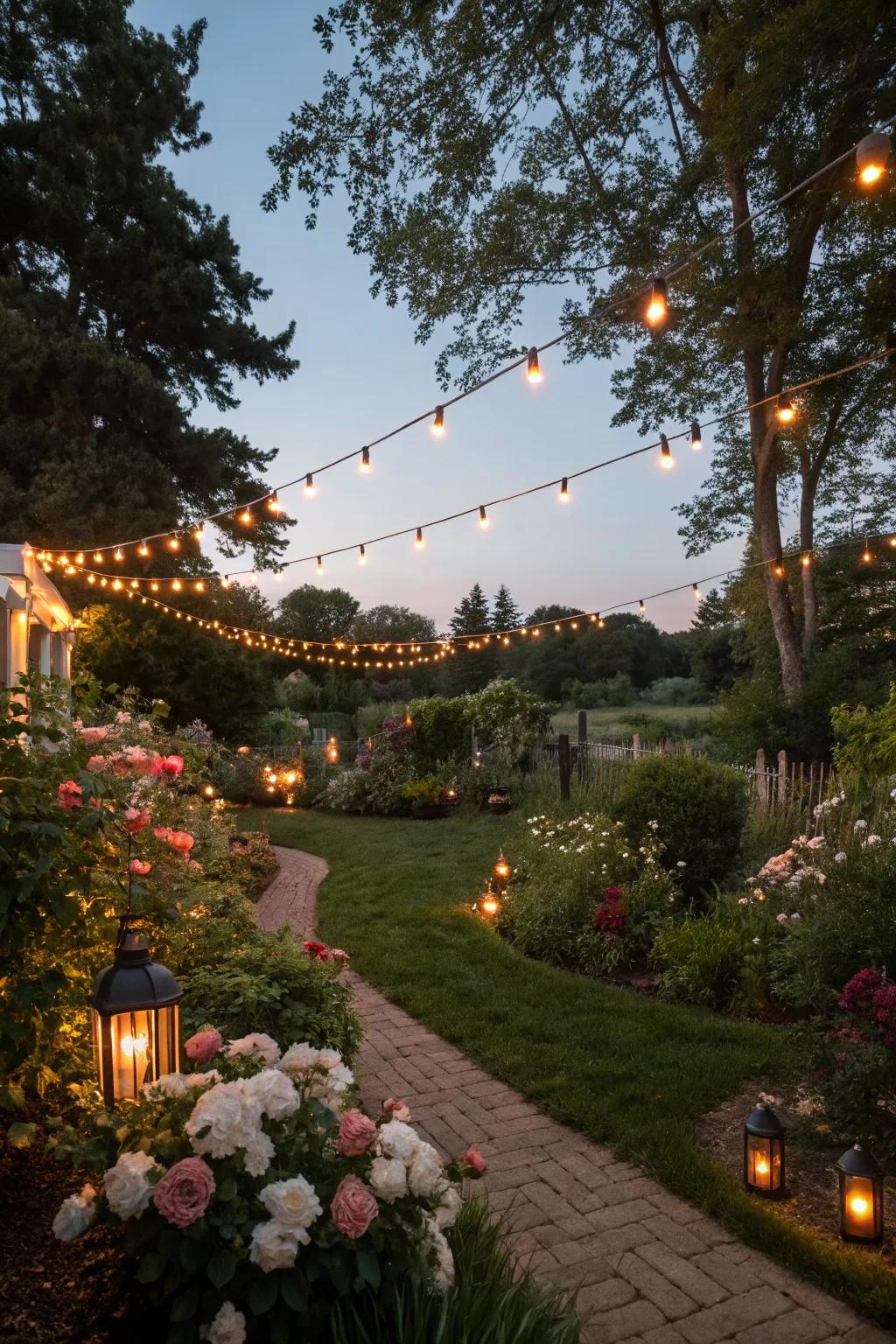Subdued illumination cultivates a spellbinding atmosphere within your landscape.