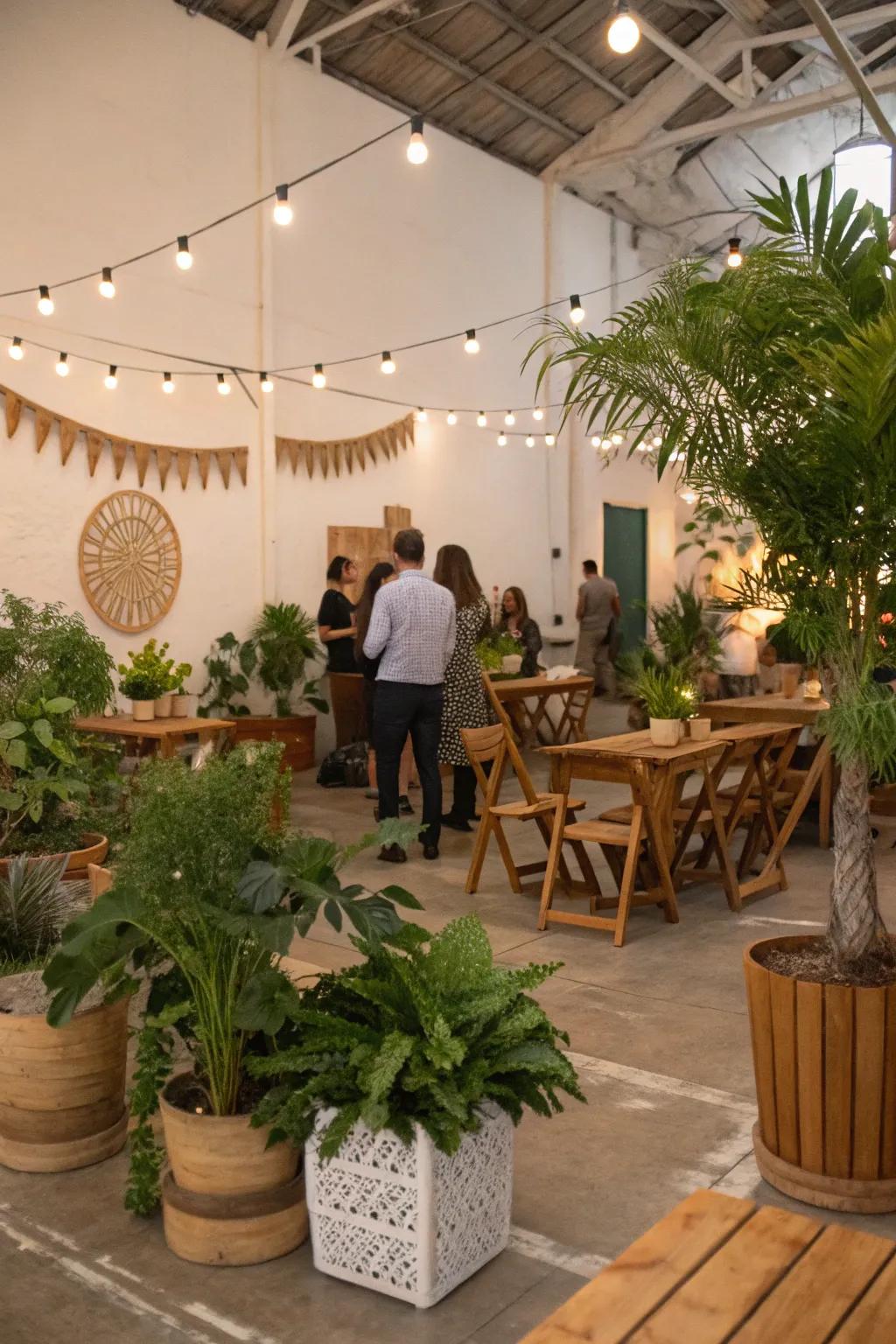 An inviting indoor event showcasing organic-inspired ornamentation.