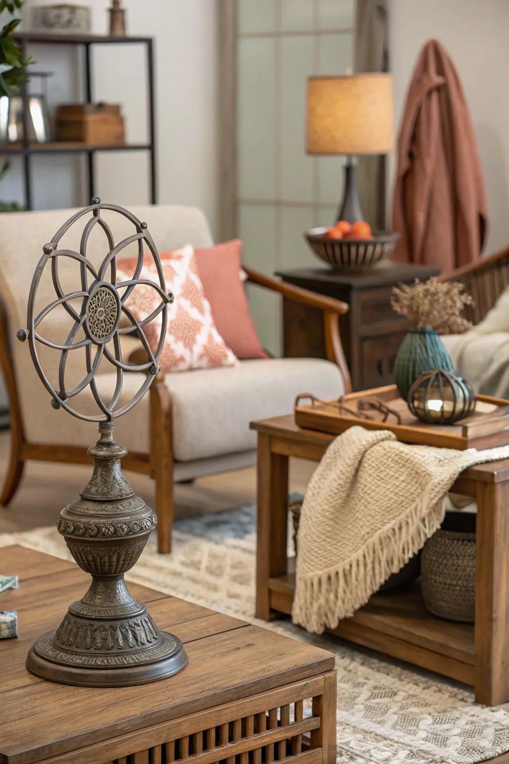 A cohesive blend of textures and mediums for a comforting yet stylish presentation.