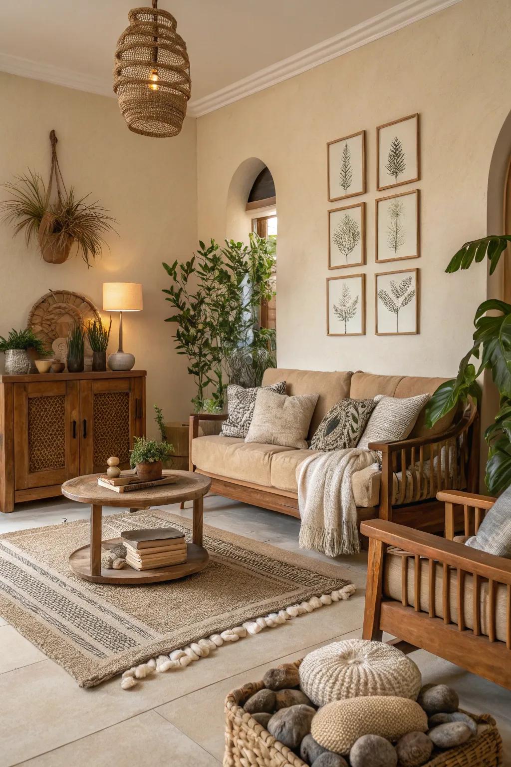 Calming tones create a peaceful ambiance.
