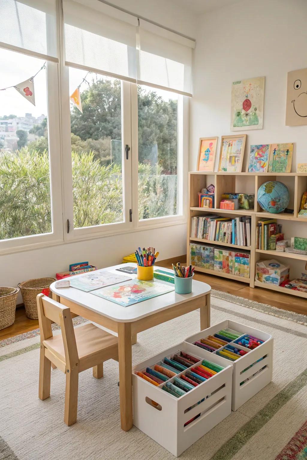 A versatile activity center fostering creativity and knowledge.