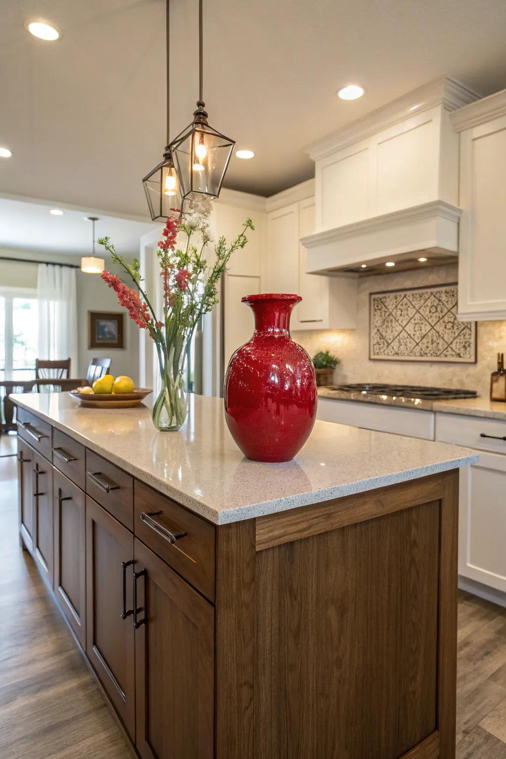 A splash of color injects dynamism into a neutral scheme.