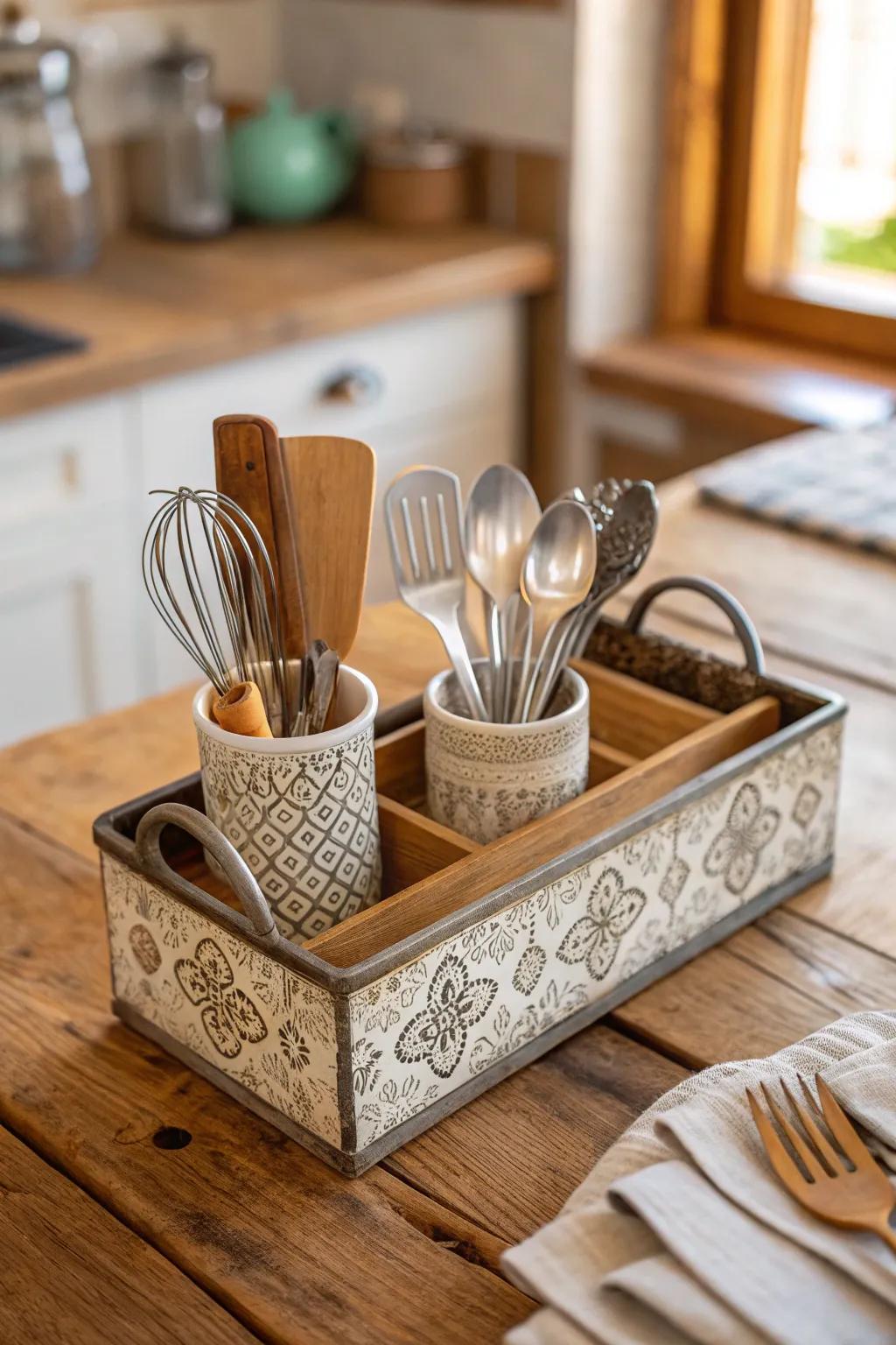Utensils thoughtfully arranged convey both utility and inherent aesthetics within the culinary domain.