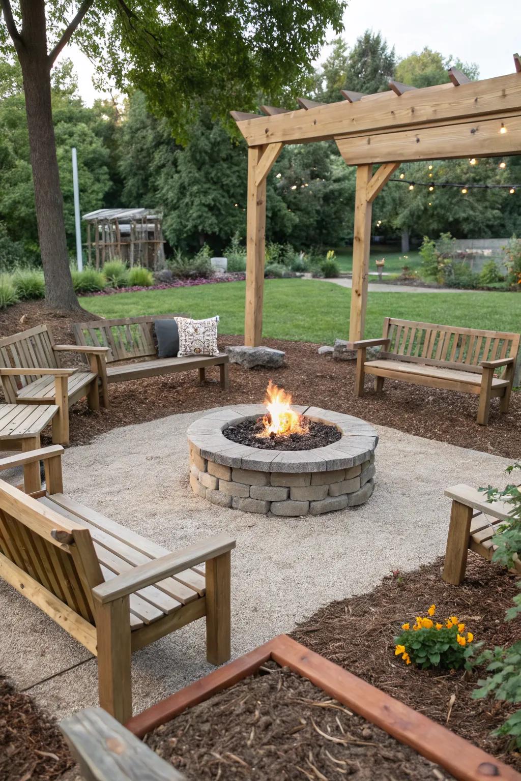 Surface cover fashions a toasty and alluring seating enclave.