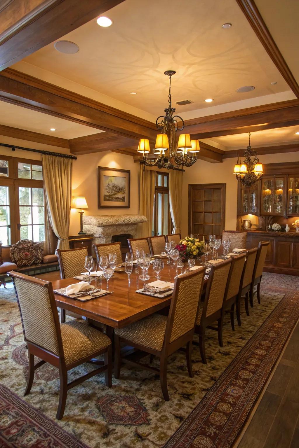 A grand dining table that encourages social gatherings and memorable celebrations.