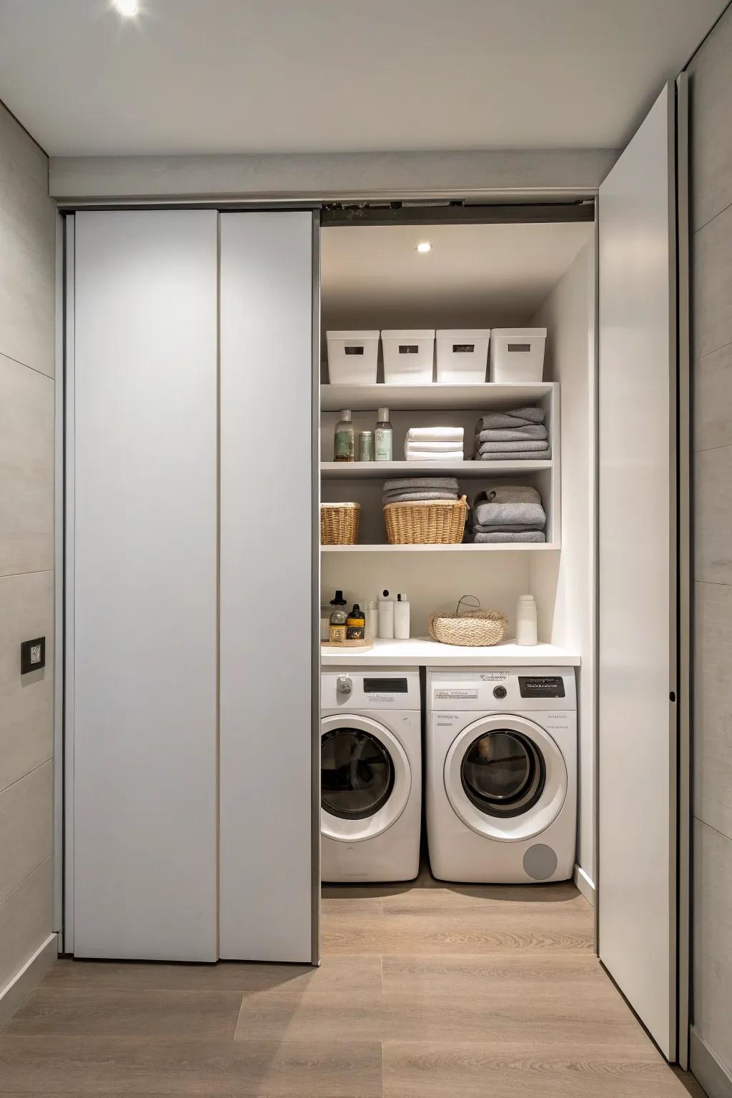 Hidden doors deliver a consistent and minimalist visual.