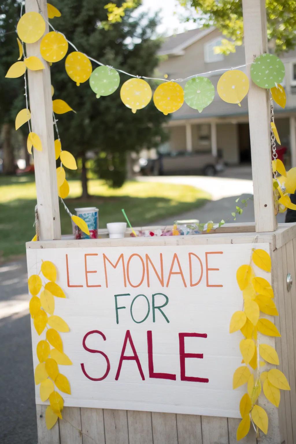 A cheerful lemon decoration introduces a whimsical touch.