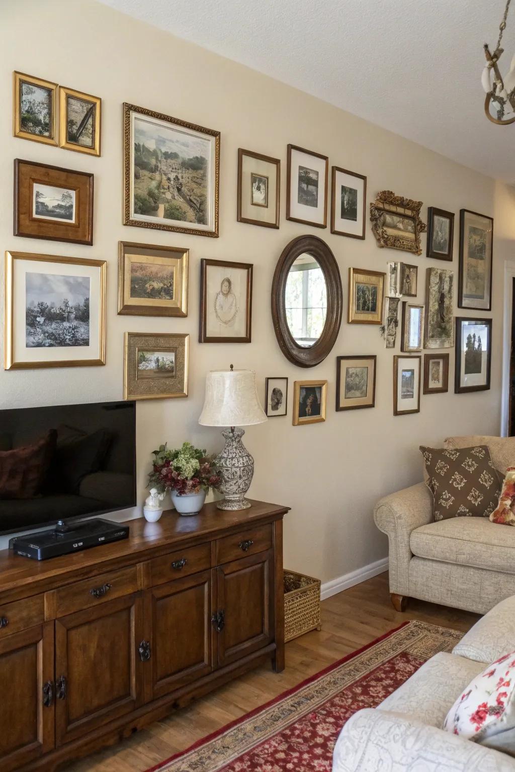 A gallery feature imparts a tailored and artistic expression.