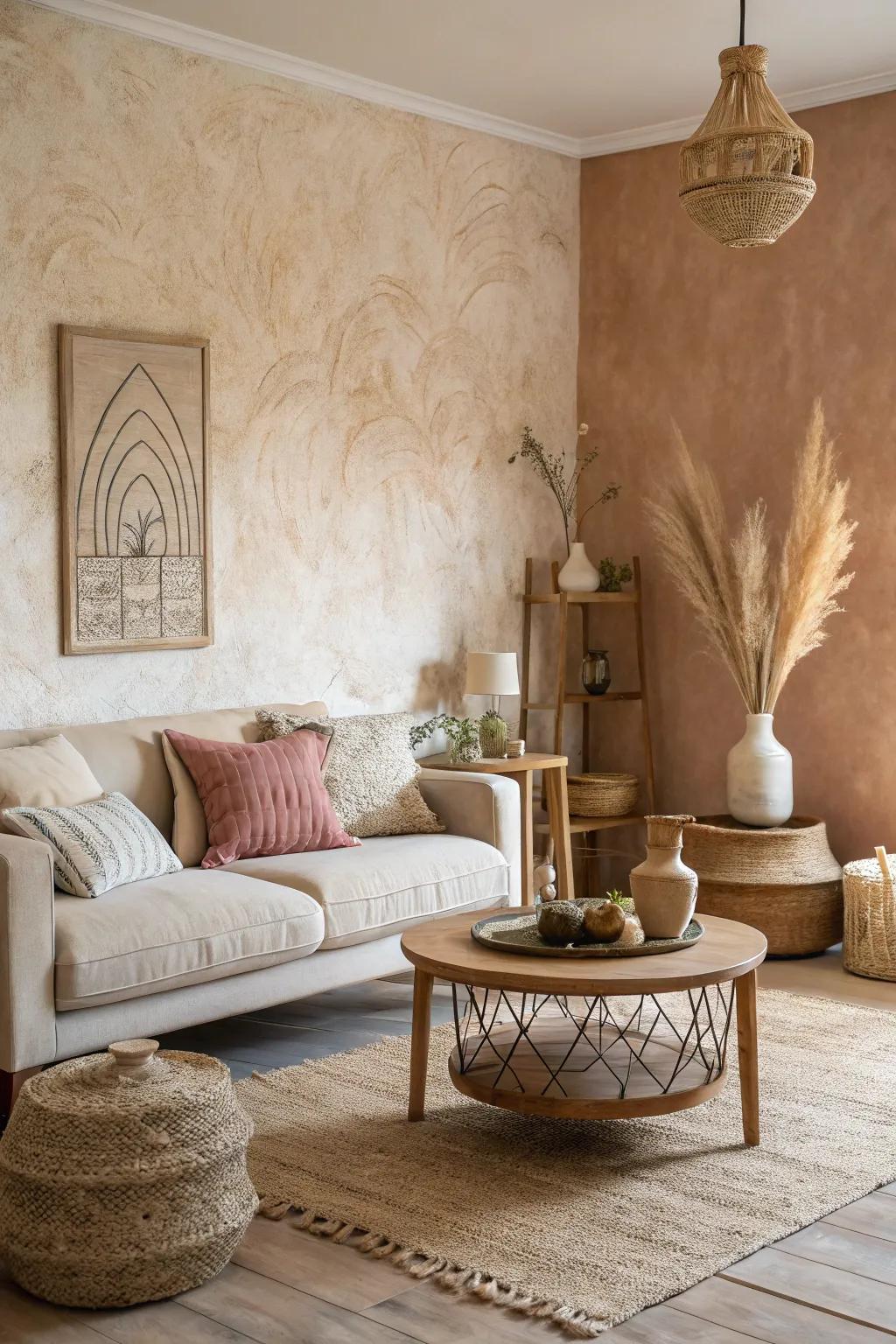 Earthy palettes present a relaxing and pliable foundation.