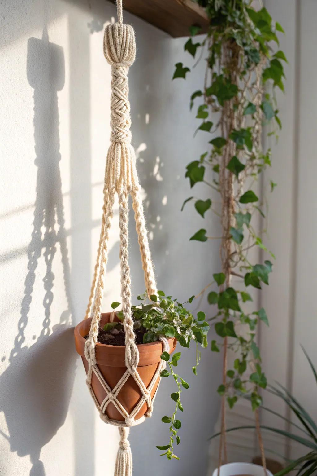 Elevate your indoor greenery with handcrafted woven elegance.