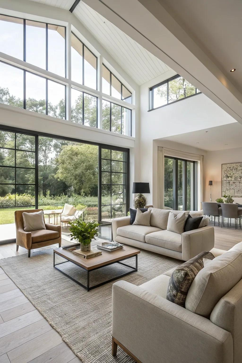 Furniture placement can characterize zones without impediments.