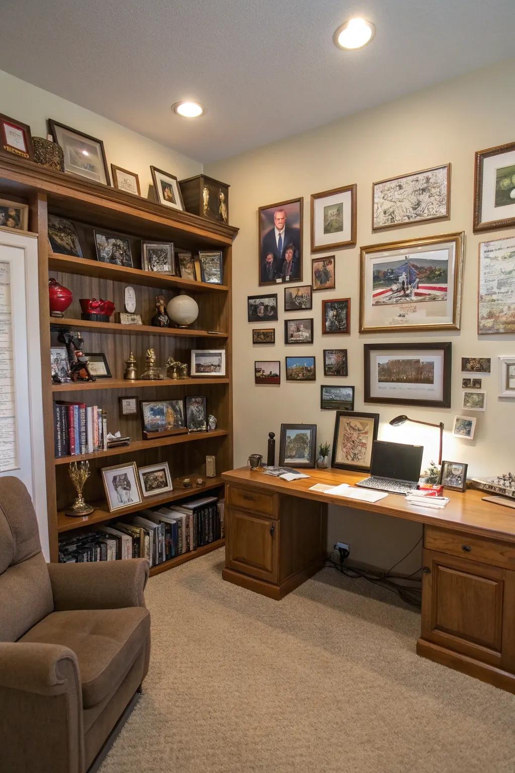 Individualized accents render this office a true representation of its occupant.