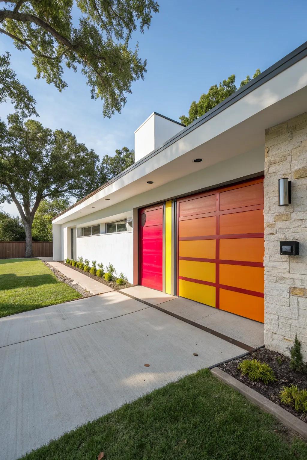 Vivid colors can turn your garage door into a focal point.