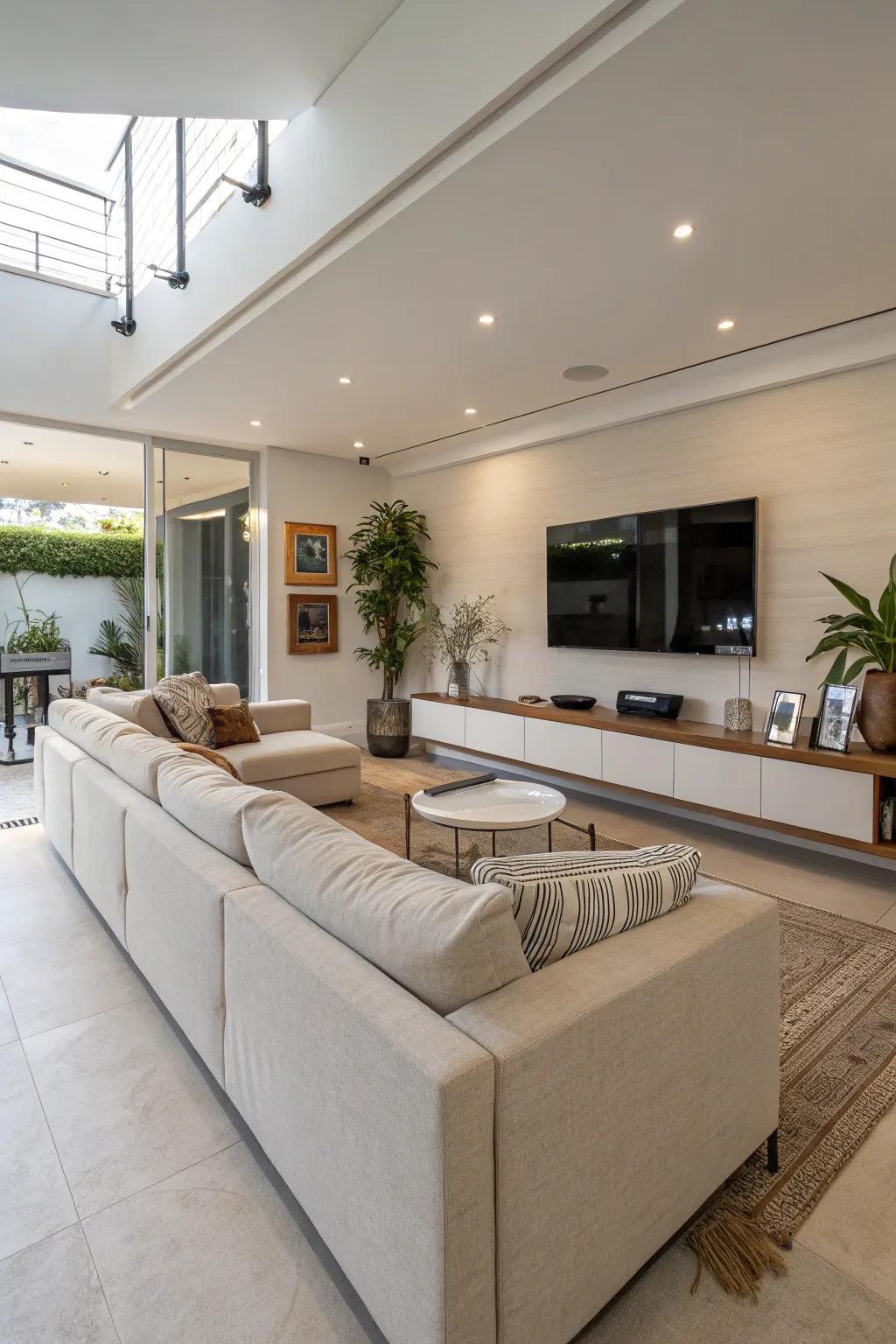 A relaxing sectional invites relaxation and bonding.