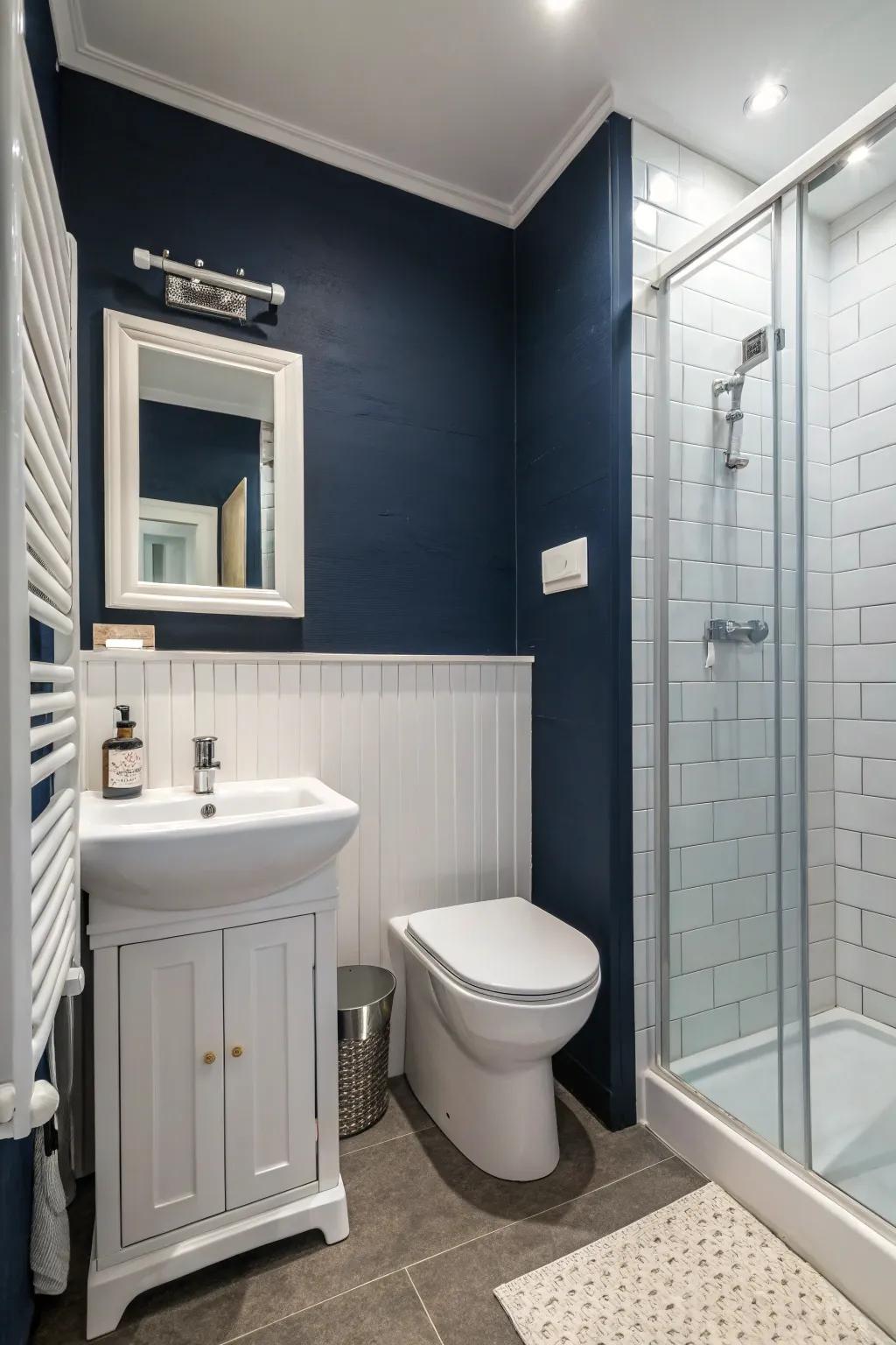 Minimalist design spotlights the charm of midnight blue.