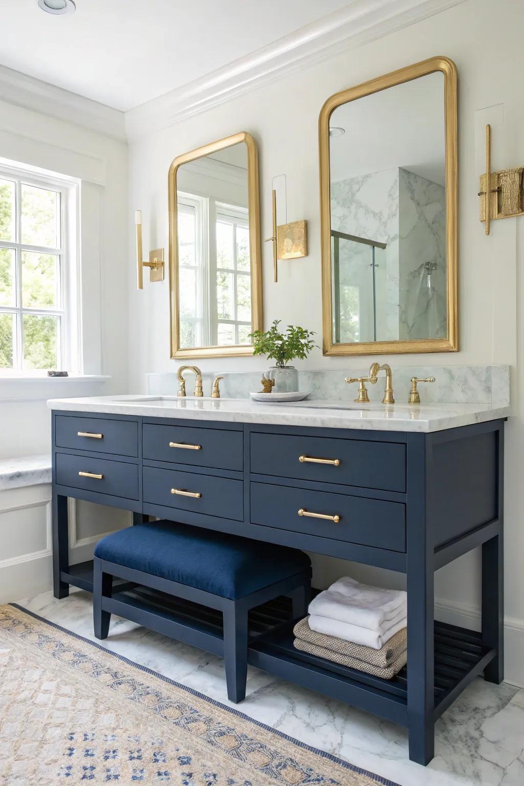 Stone countertops introduce ageless elegance.