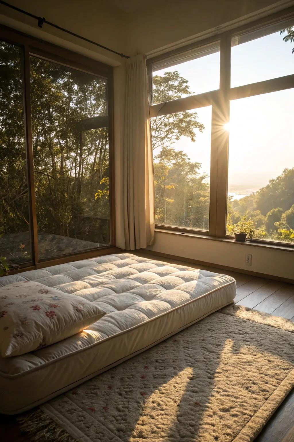 Natural light imparts warmth and luminosity to your sleeping quarters.