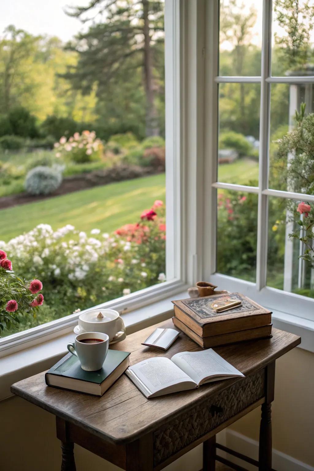 Allow natural light to saturate your workspace, creating a more luminous atmosphere.