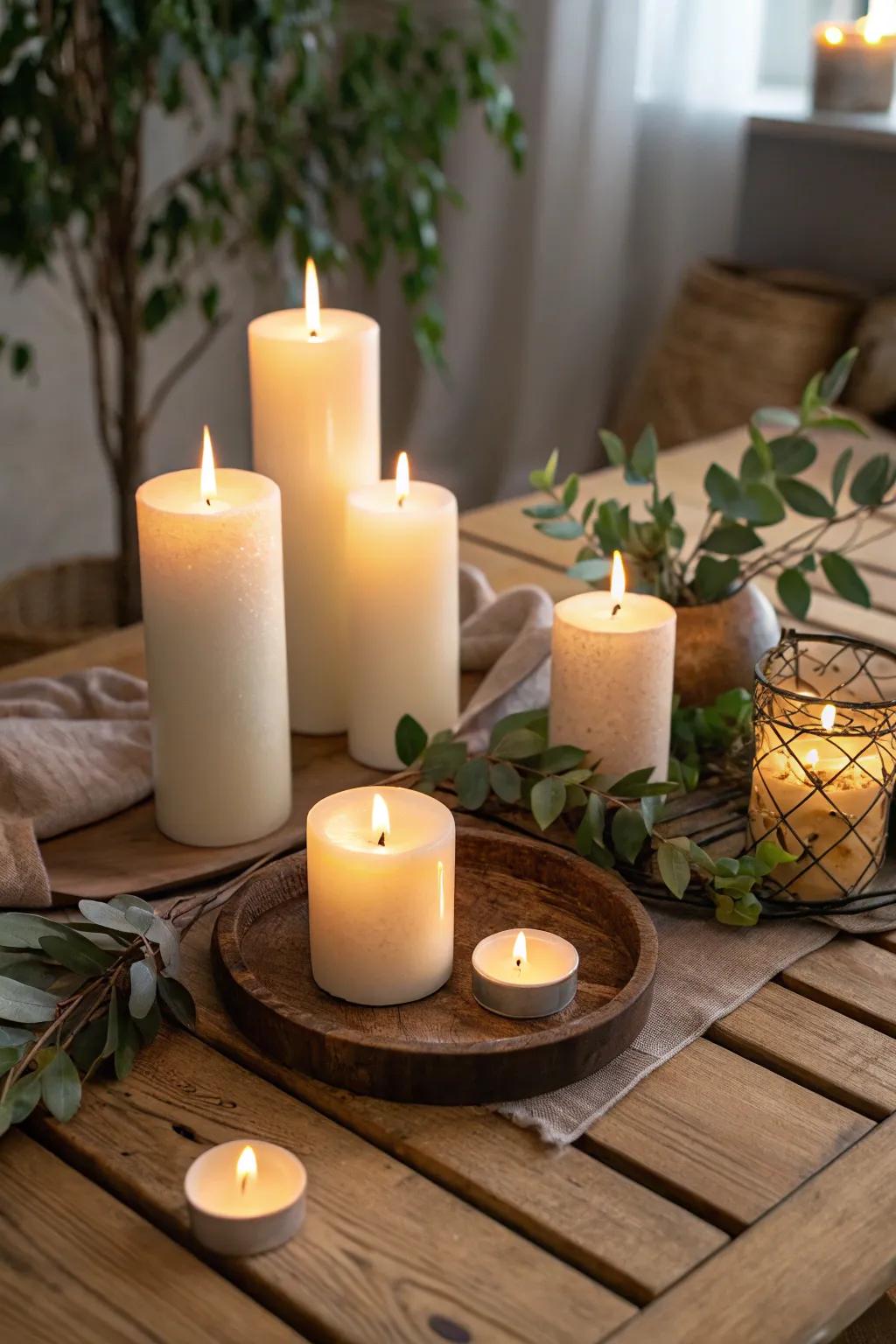Luminary lights fashion a snug and inviting holiday ambiance.