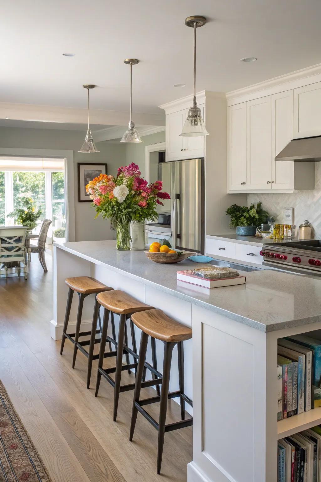 Seating choices encourage family and friends to gather together.
