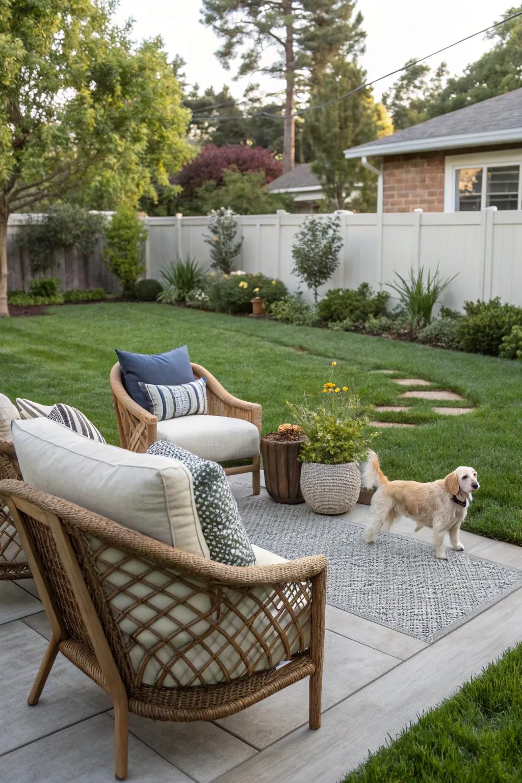 Savor the outdoors jointly with a serene seating zone.
