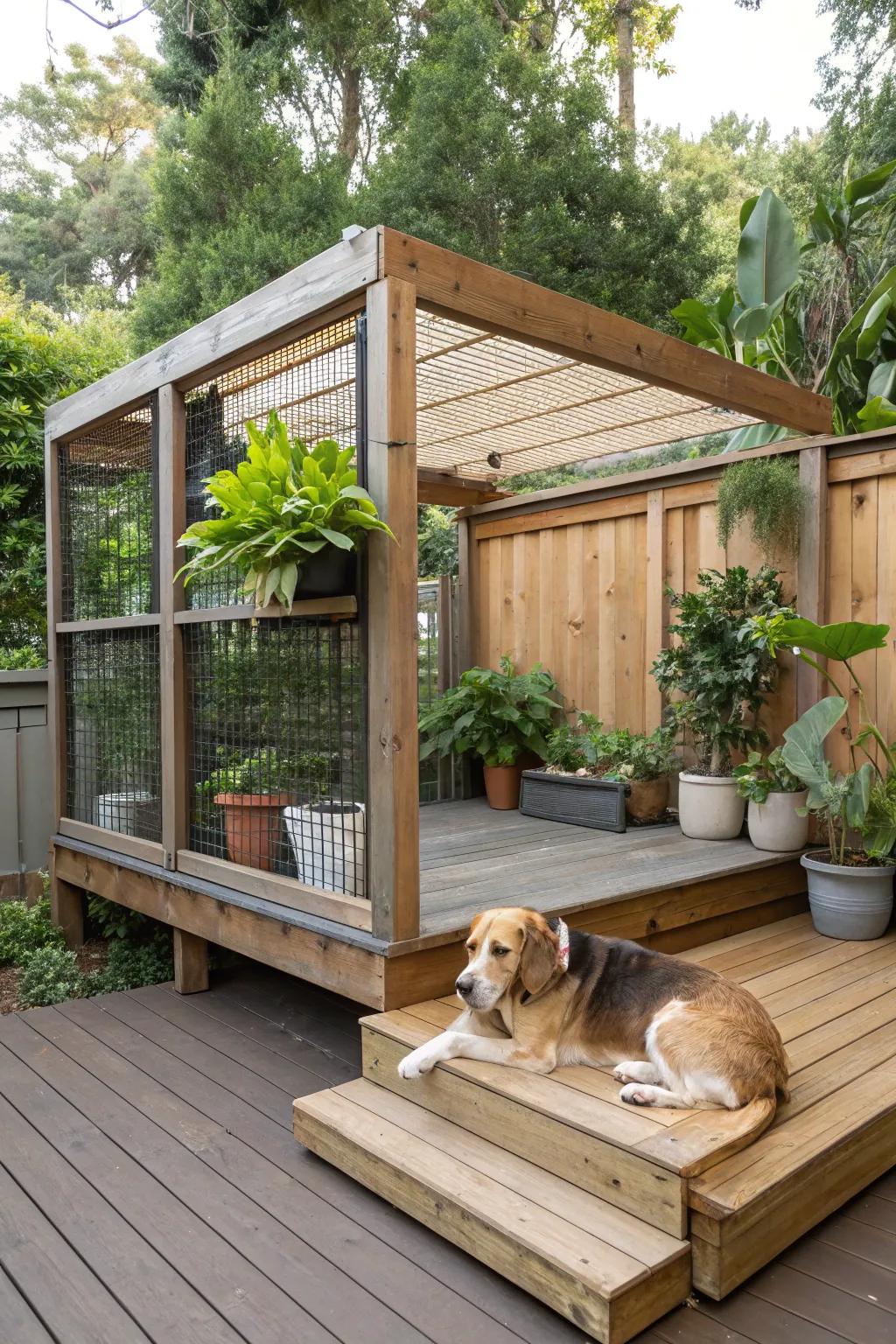 Timber decking provides elevation and style.