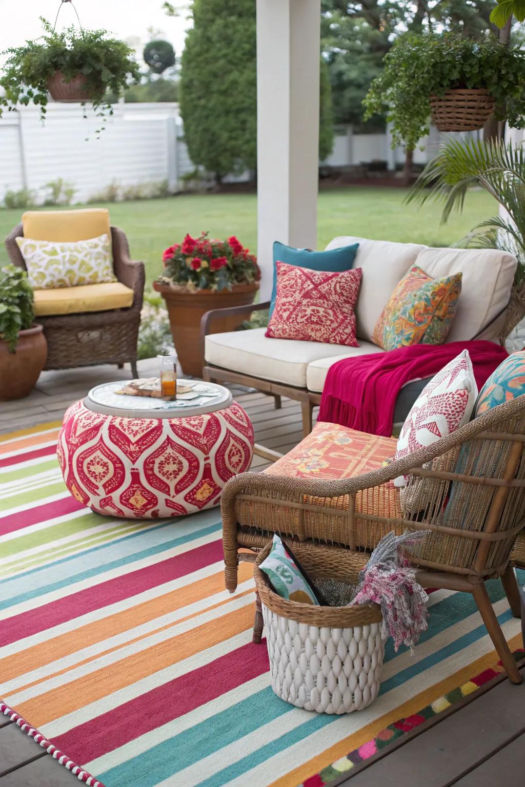 Make a striking statement using bold stripes.