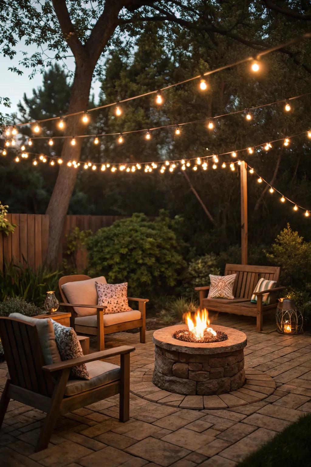 Twinkle lights infuse a magical element into evening get-togethers.