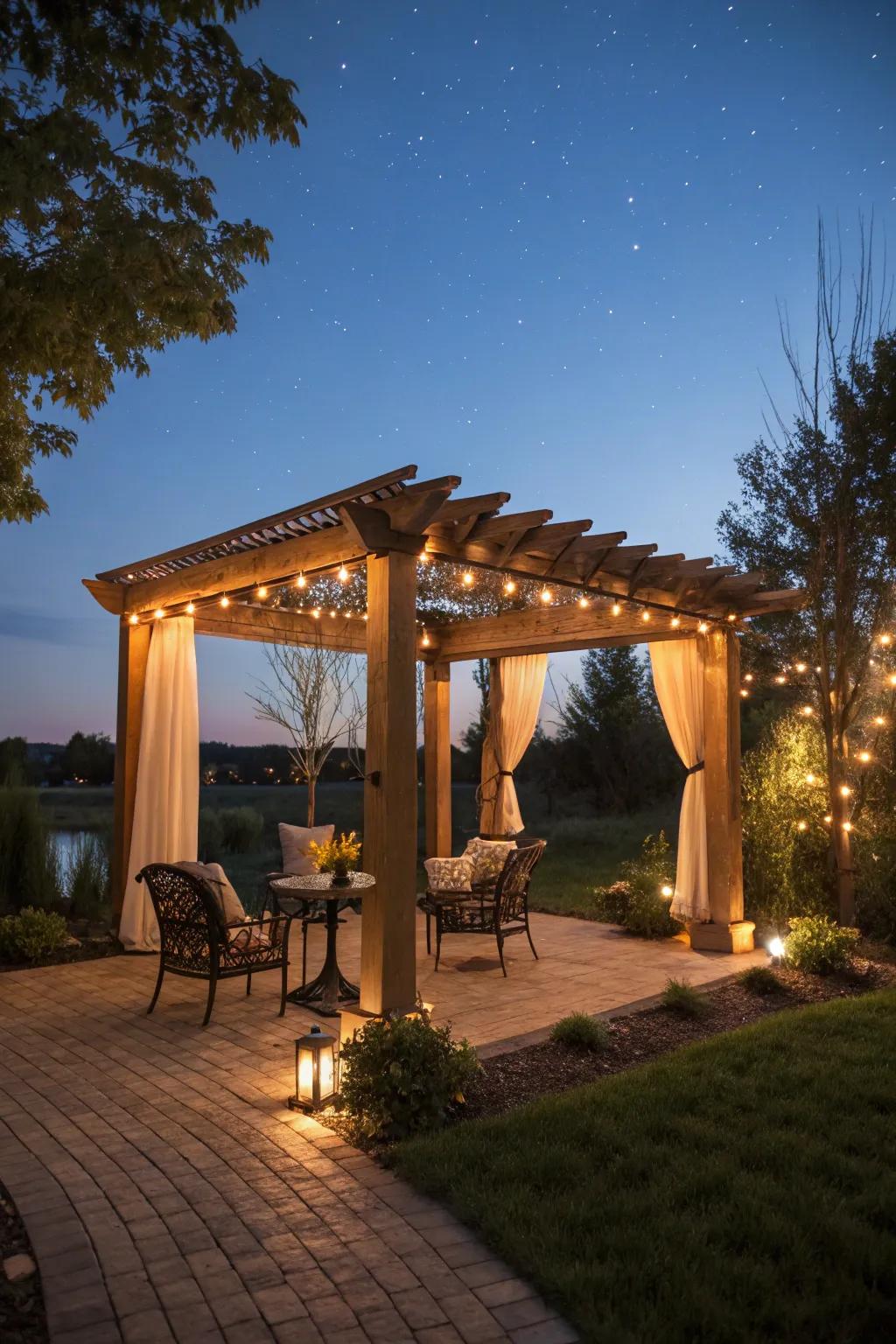 Integrated trellis illumination smoothly elevates your patio's aesthetic.