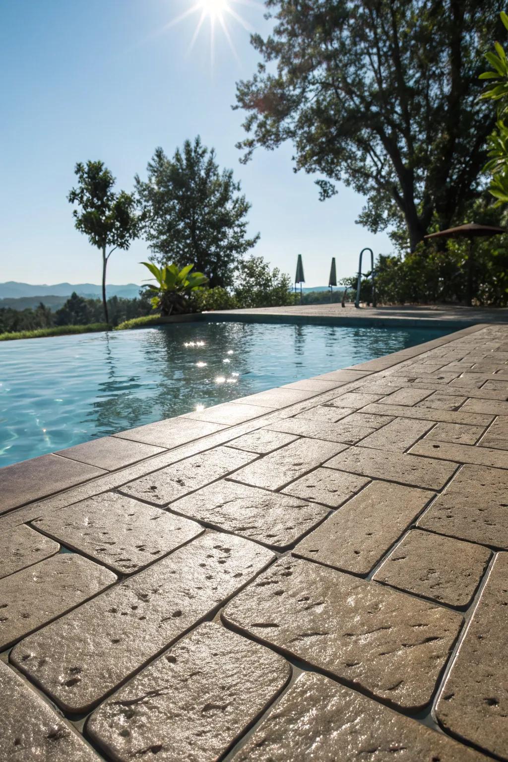 Skid-proof pavers provide safety while preserving a chic aesthetic.