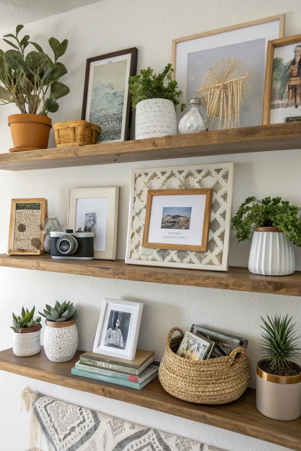 Arrange articles by theme for a stylish and unified ledge.