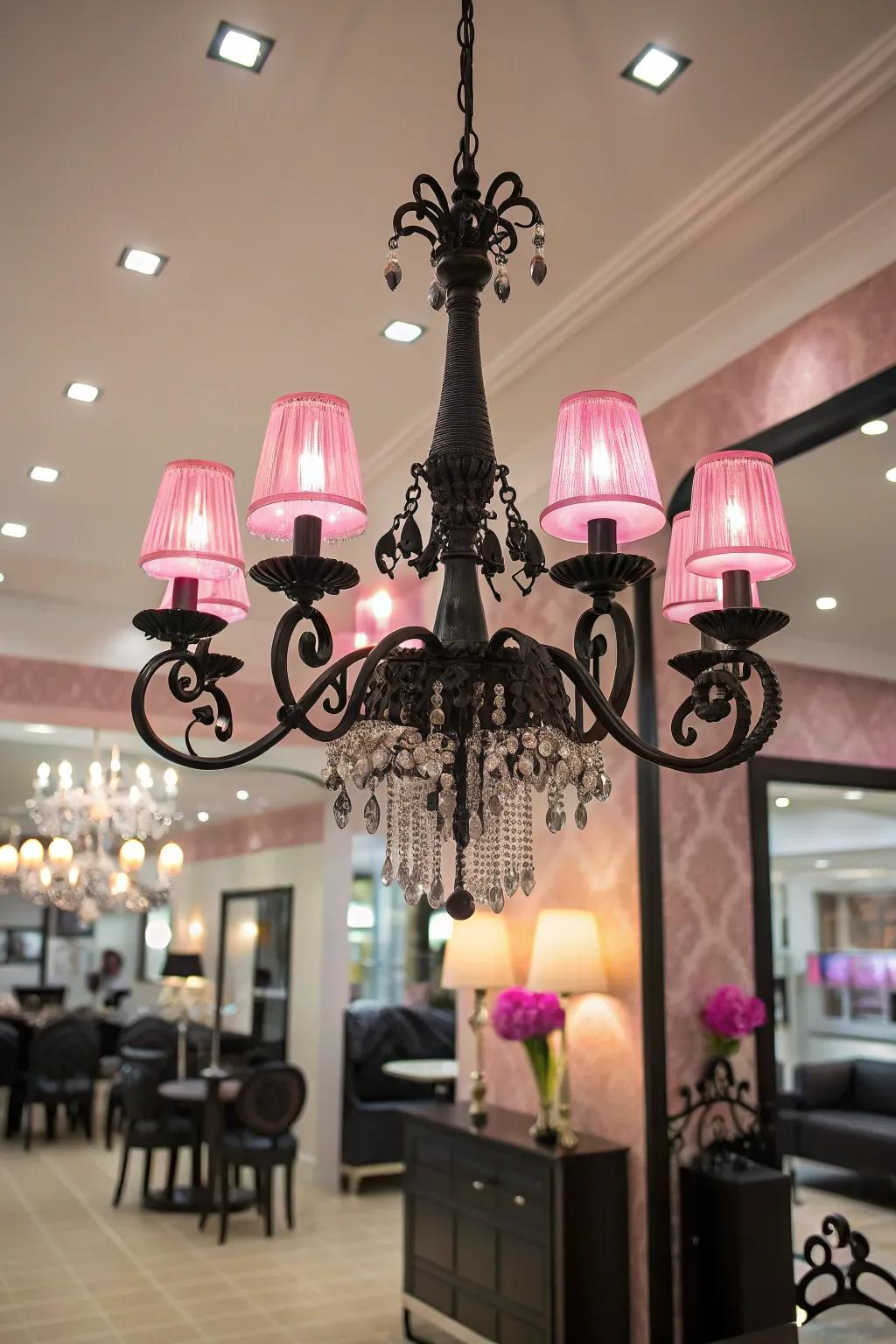 Elegant lighting incorporates an alluring impression to the area.