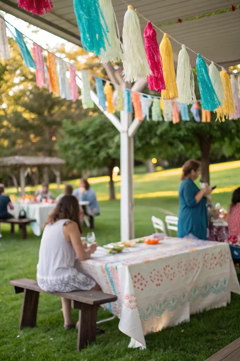 Create a festive atmosphere with tassel garlands.