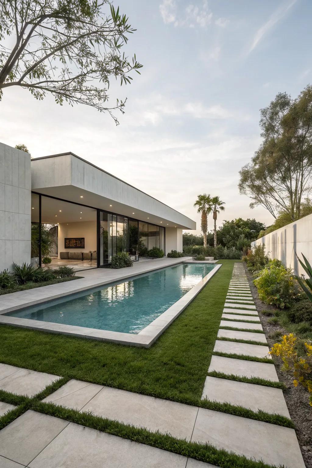 Geometric shapes give a modern flair to your pool design.