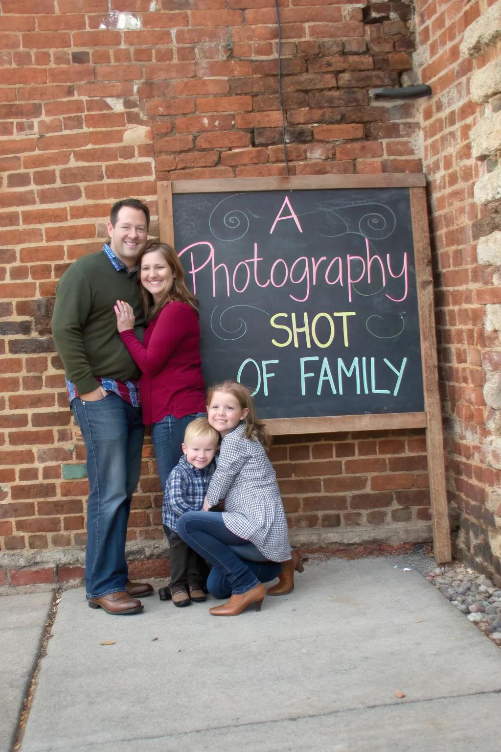 Utilize letter boards to incorporate personal sentiments and elevate your family photos.