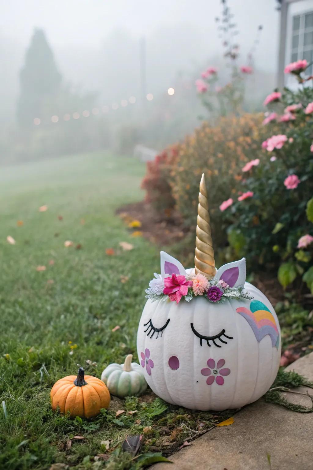 Mythical equine gourds contribute an enchanting element to your autumnal celebrations.