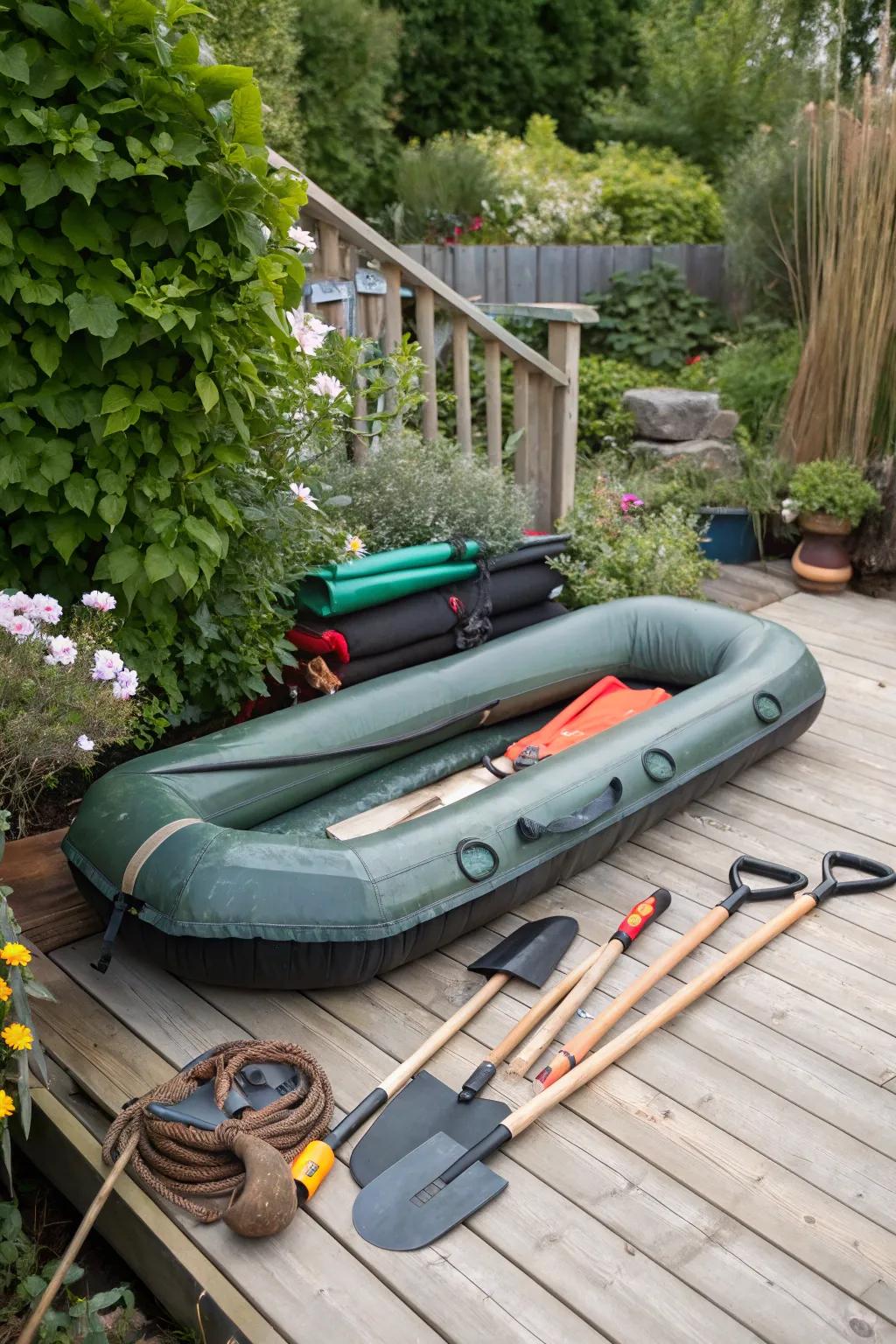 Deck storage hides your watercraft while keeping it safe.
