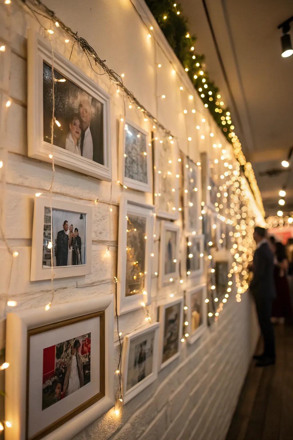 A photographic exhibition personalizes your celebration area.