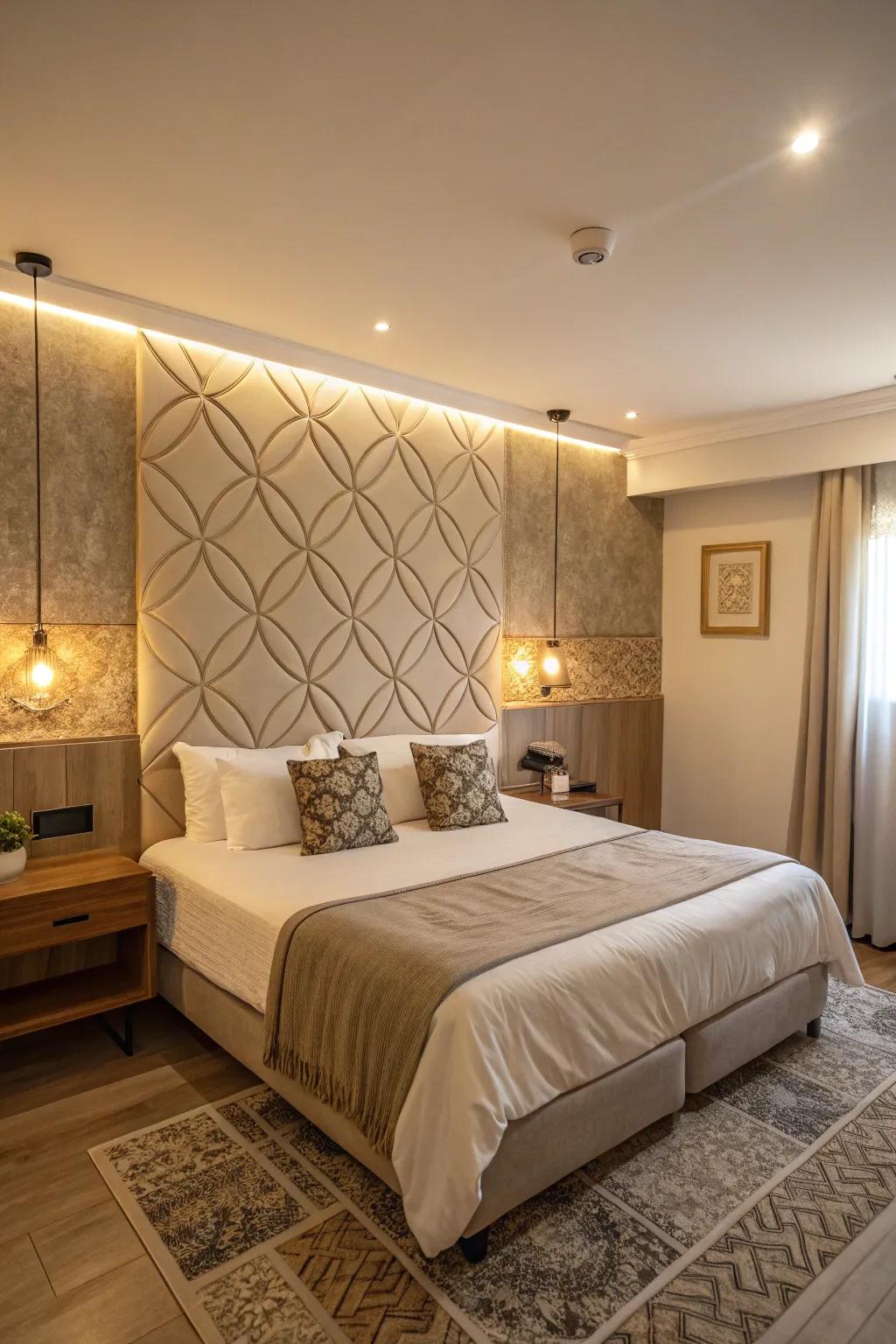 Gentle lighting establishes the ideal romantic setting.